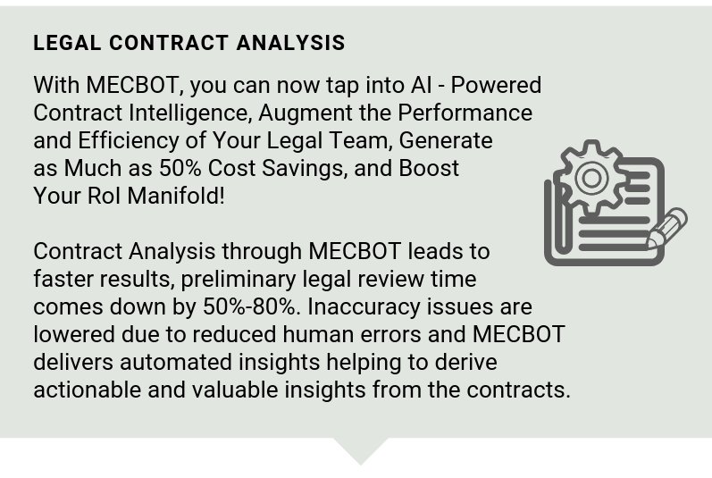 FORMCEPT's tweet image. One of the most compelling use-cases for #MECBot is in #legal review and #analysis. We offer #contractIntelligence through our cutting-edge #textAnalytics features. Here&apos;s a sneak-peek of what we can do! #dataanalysis #contractManagement #AI #analytics #unstructureddata