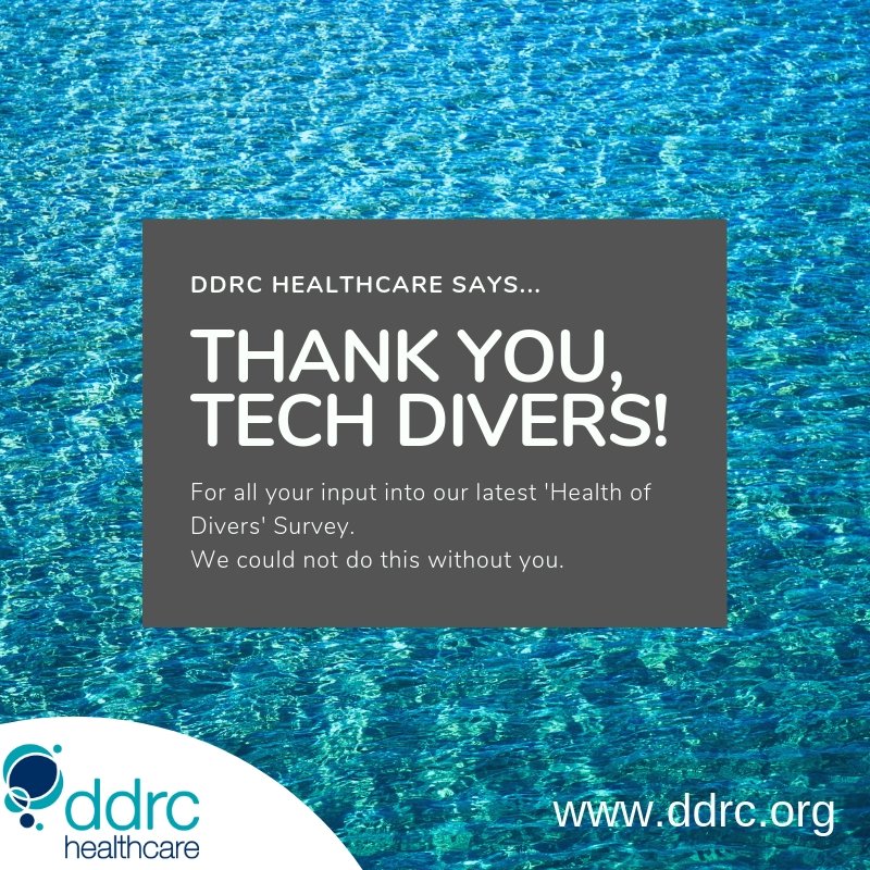 DDRCPlymouth's tweet image. We have been delighted with the number of completed 'Health of Divers' surveys being submitted by Technical Divers. Thank you. #Divers #TechDivers #Diving #Research ddrc.org/diving/diving-…