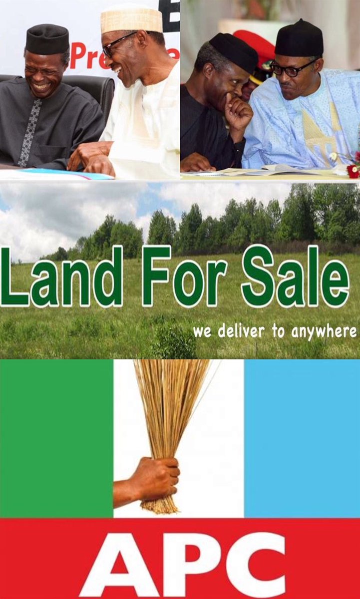 AgorasBlog's tweet photo. โLAND FOR SALE: We Deliver To Anywhere.โ - Buhari Osinbajo APC & Company (BVI) Limited. @MBuhari @ProfOsinbajo @OfficialAPCNg @APCNigeria @NGRPresident @AsoRock #scam #ScamAlert #scammers #scams #NextLevelEngagements in Sambisa โข #NextLevelDaura #NextLevel419 https://t.co/oN65Te2roQ