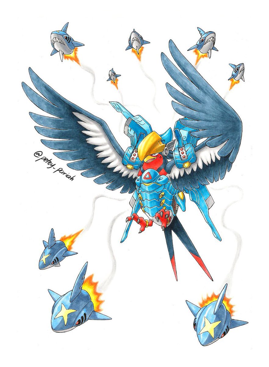 Petey_Pariah's tweet photo. Pharah X Swellow is up! Latios was the first choice but I couldn’t make it work... Chose Swellow to tie in with Noctowl as they are both regional birds and keeping with the familial theme.
Hope you like it cause next time is Reinhardt!
#pokewatch #Pharah https://t.co/thjMF1pcPL
