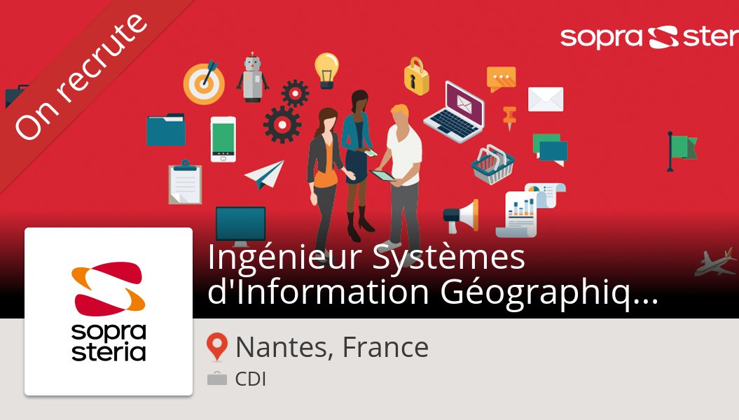OG_TransfoDigit's tweet photo. Découvrez ce #job: #Ingénieur Systèmes d'#Information Géographique DigiBoost H/F chez #SopraSteria #NantesFrance https://t.co/8YNrR9jyRT https://t.co/yfIDJAhgNj