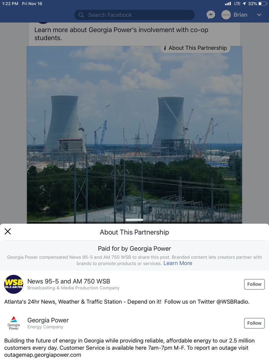 The Plant Vogtle expansion has seen massive cost overruns and is a controversial matter of statewide public policy. The Facebook videos go beyond paid endorsements, which Slade also regularly does, into outright corporate propaganda masquerading as news reports.