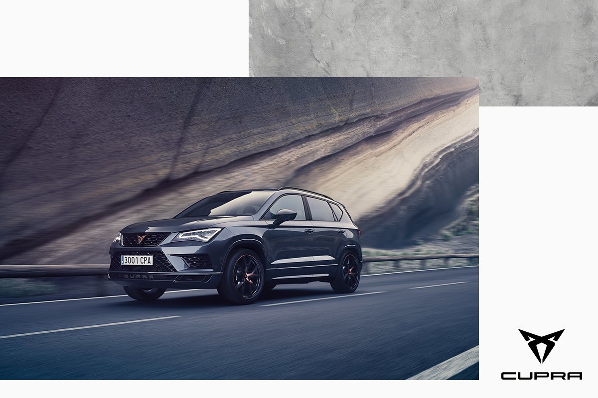 Un SUV deportivo con 221 Kw (300 CV), cambio automático (DGS) de 7 velocidades, sistema de tracción 4Drive y llantas de aleación de 48 cm (19 pulgadas). Con el CUPRA Ateca tú escoges tu propio camino. Ven y comparte con nosotros la experiencia CUPRA.
---
#cupra #vigilsa #granada