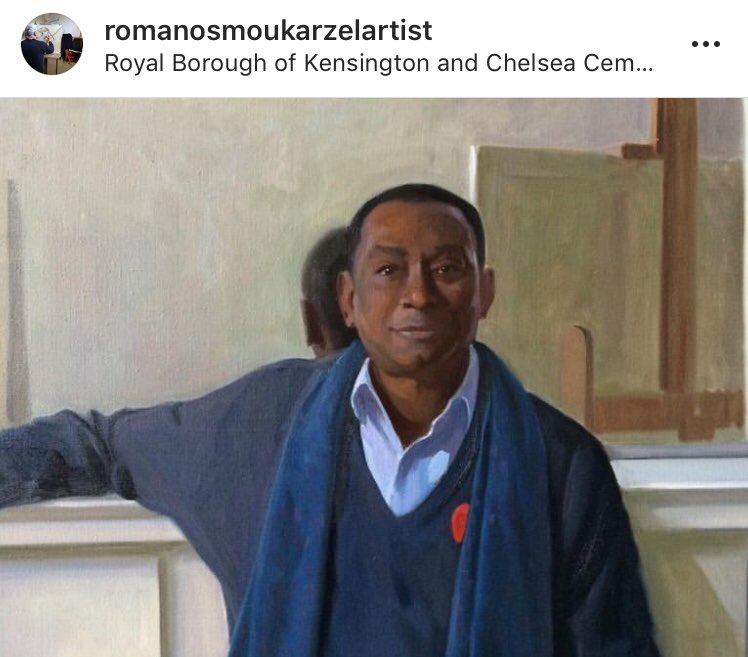 DumleKogbara's tweet photo. 🎨Being painted by my artist friend, Romanos Moukarzel, in his Chelsea studio
‘@romanosmoukarzelartist In the studio busy working on a portrait of my friend Dumle @dumlekogbara #portrait #portraitpainting #paintingafriend #chelseastudio #london #londonart #blue’ https://t.co/7bQMOGD34K