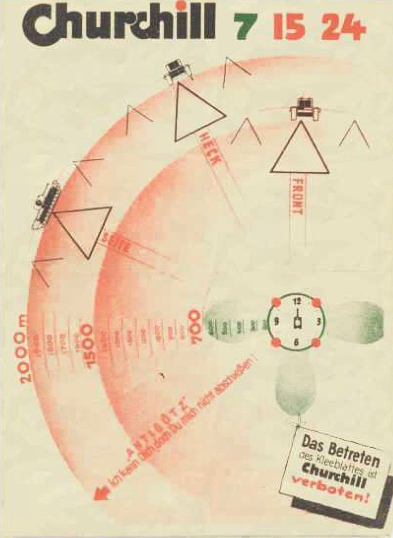 iridium's tweet image. Effective #InfoVisualisation from WW2 Tiger Tank Manual. Distance and orientation of various enemy tanks through the muzzle viewfinder. Right info, right form to take action #UCCDH