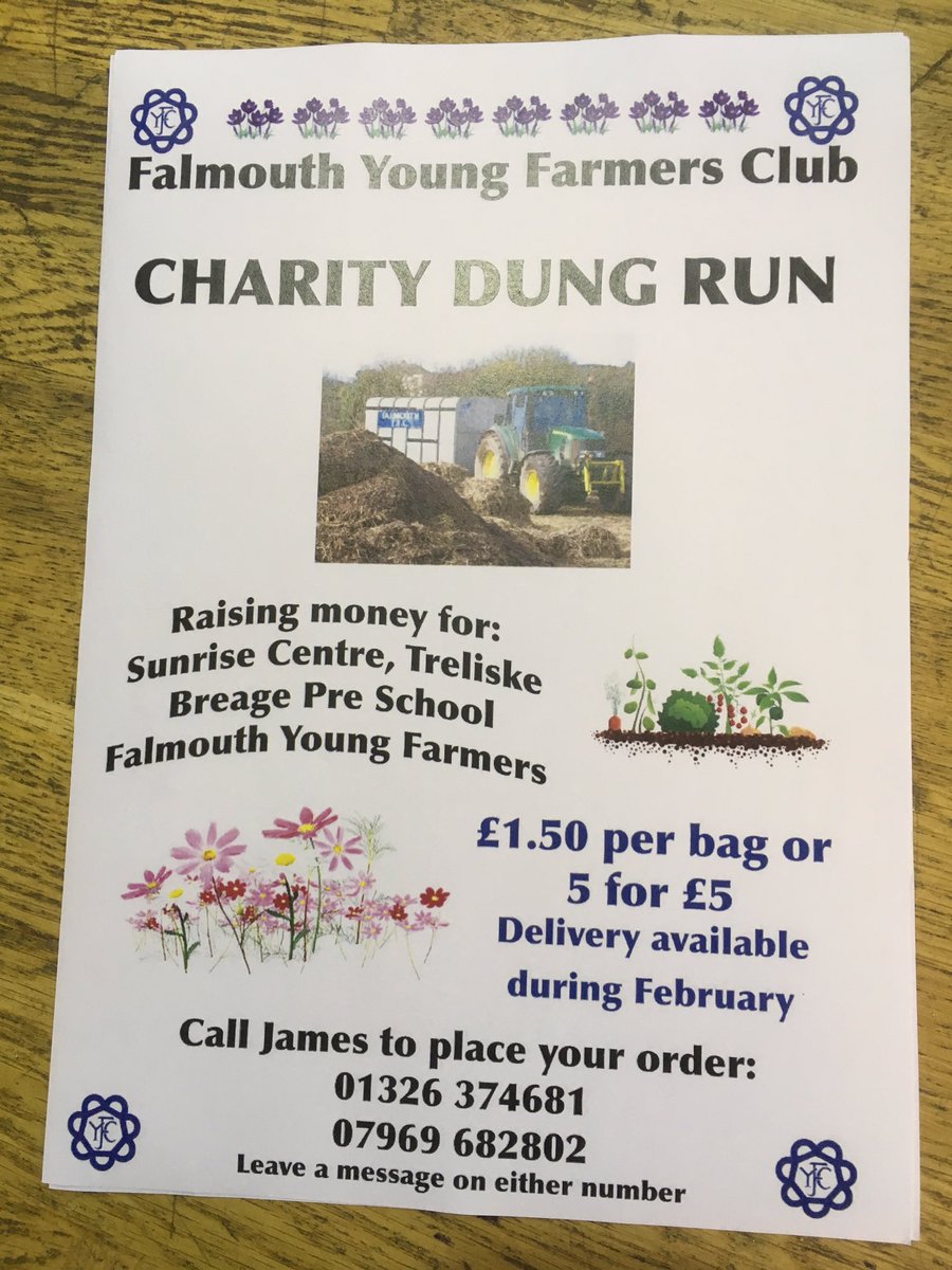 Falmouth Young Farmers are about to do their annual dung run!