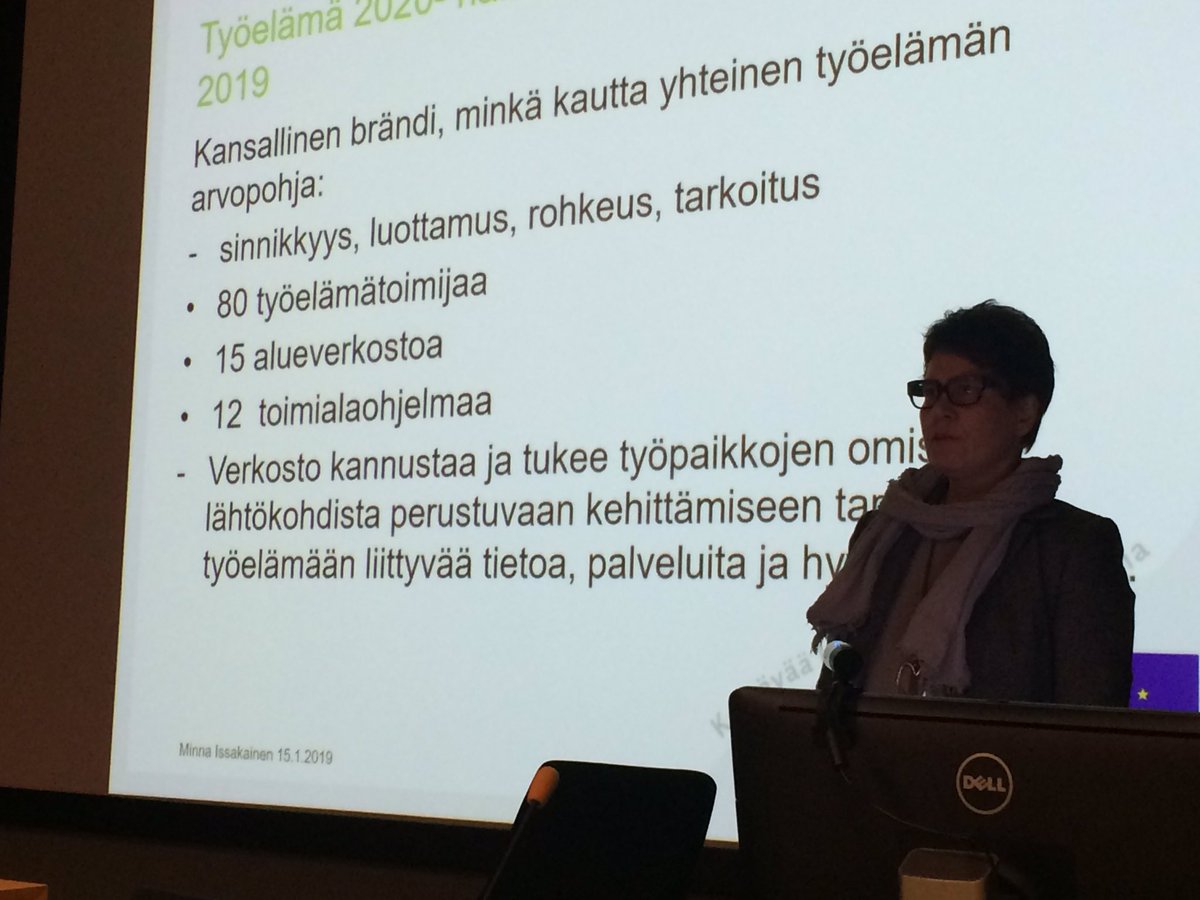 #sotenavi lopetusseminaarissa <a href="/minnaissakainen/">Minna Issakainen</a> @TurunAMK Tuottavuutta ja työhyvinvointia osaamista edistämällä > panosta työhyvinvointiin euro niin saat kuusi takaisin 👍