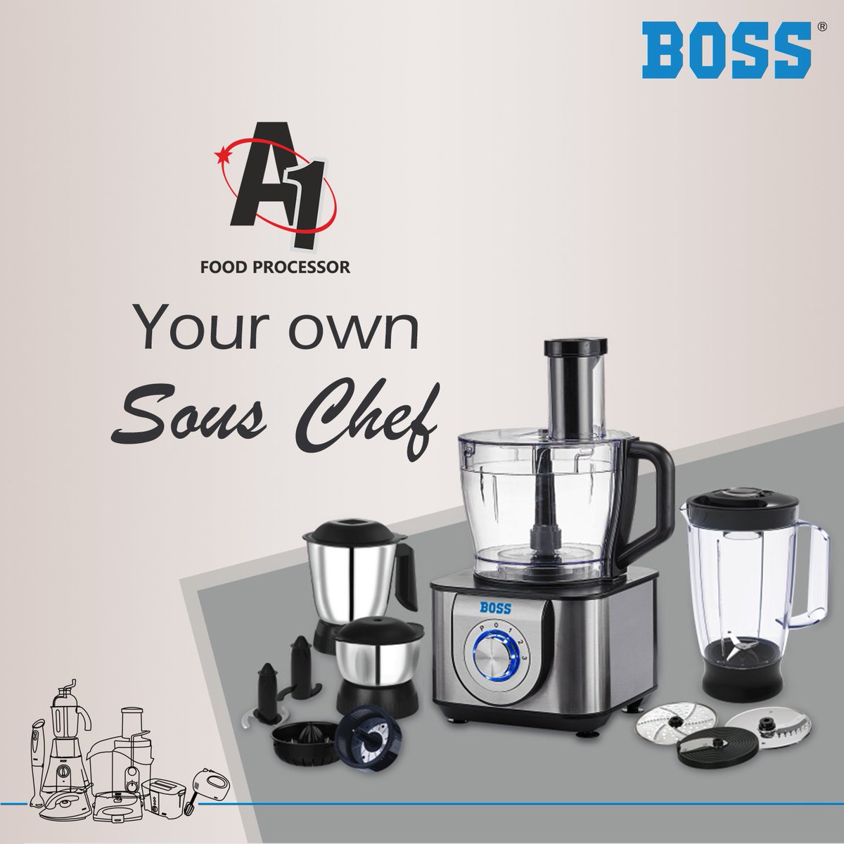 15-IN-1 Multi-functional Boss A1 Food Processor can grind, blend, juice, shred, knead, chop and a lot more – all in one!
Buy now: http://bit.ly/A1FoodProcessor
#BOSSA1FoodProcessor #Chopping #Mincing #Juicing #Kneading #Blending #Versatile #KitchenCompanion #BOSSHomeAppliances