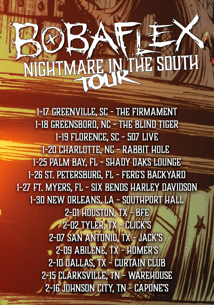 Heading south like a Rock n’ Roll Duck!!! #tourlife #Liveconcerts #Bobaflex #southerncharm #RockAndRoll