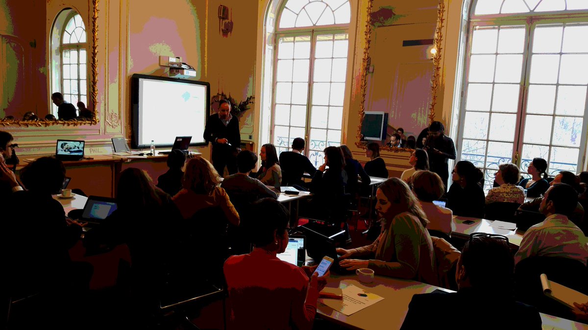 AChadwick01's tweet photo. Multilingualism: Refleting on #CLIL /#DNL with educators @AcCreteil @acversailles @acadParis. Delighted to have @PhilBallTweets w/us &amp; a full house. @TeachingEnglish @fr_British https://t.co/U0d6ZyJcd8