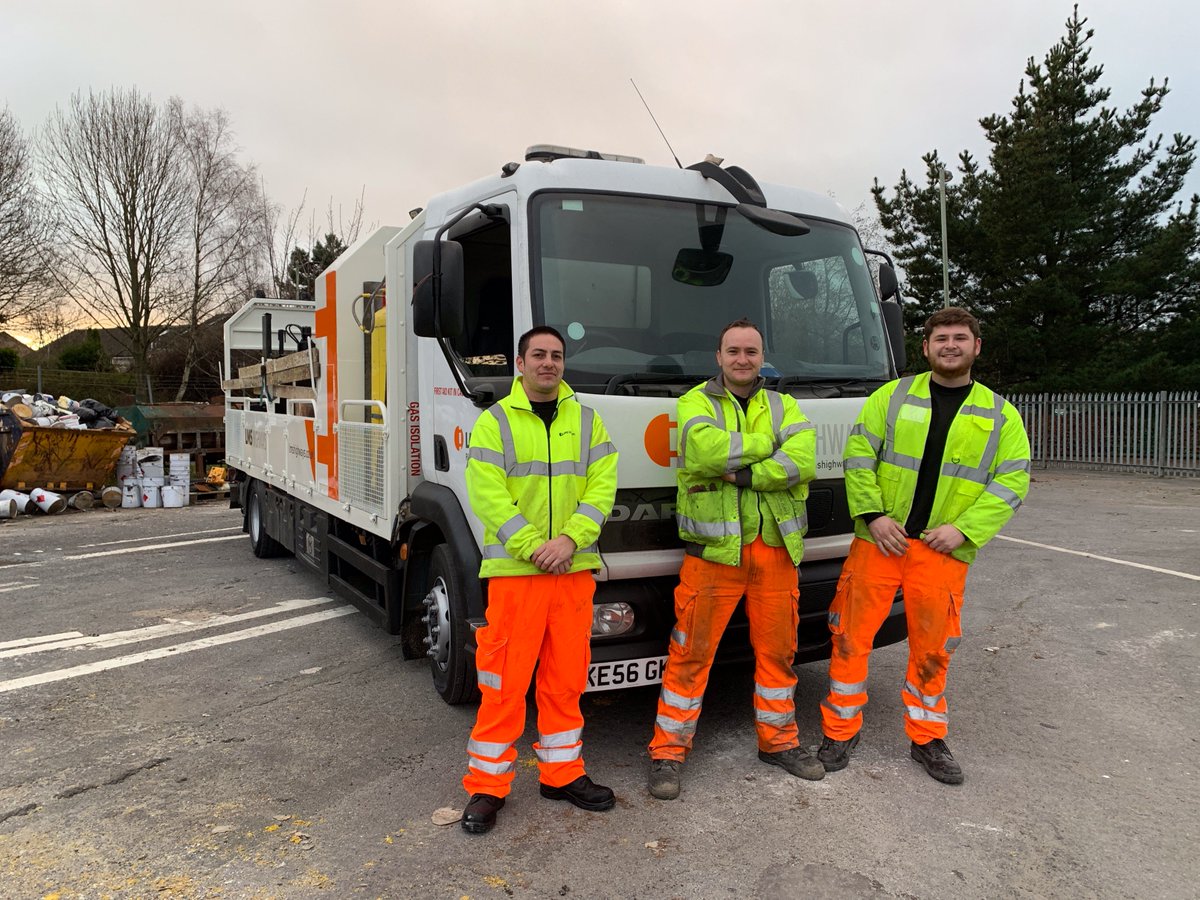 LMSHighways's tweet photo. Liam and his crew looking forward to taking our newly refurbished and resprayed GKU lining truck out today.  Just a short journey today to #Kingsteignton for some #playgroundmarking.  Tweet us a photo if you spot it on the road! https://t.co/sDhlZdHjzG