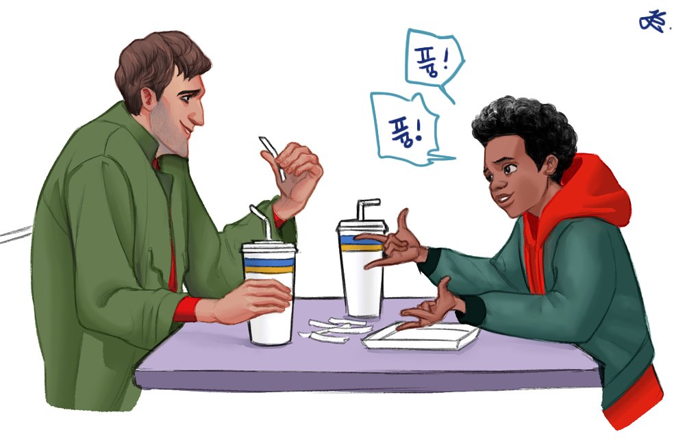 저번에 그렸던 스케치 간단히 채색!
#SpiderVerse #FANART 