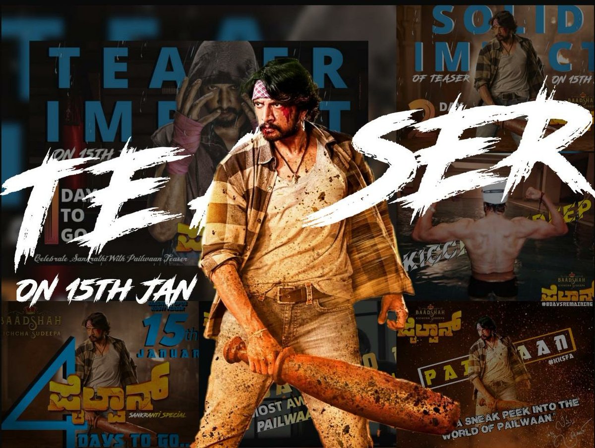htksss's tweet photo. The most happening thing on YouTube today #PailwaanTeaser will hit Youtube in one Hour 

@KicchaSudeep 
@iampriya06
@krisshdop 
@iswapnakrishna 
@RRRmotion_pics 
@PailwaanMovie https://t.co/xeJKlssqeT