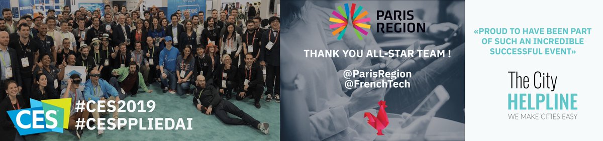 parishelpline's tweet image. Thank you all-star team ! @ParisRegion #CES2019 #CESAPPLIEDAI @thomasfauvel @FrenchTech #LasVegas
👌Proud to have been part of such an incredible successful event 🇫🇷
