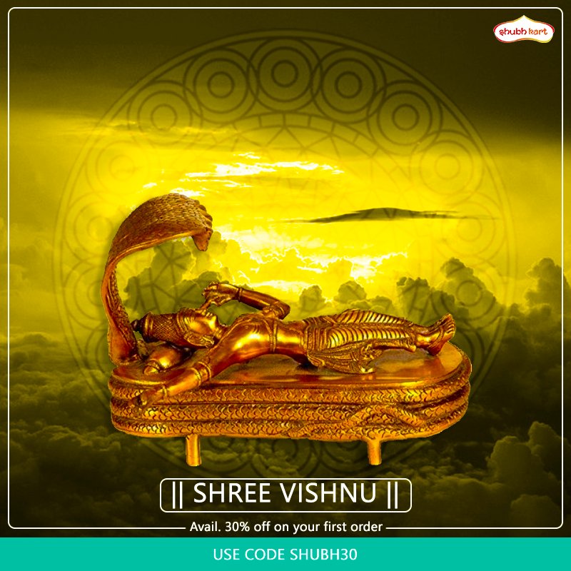Get this statue of Lord Vishnu sleeping on Seshnag
30% off on 1st order use code:SHUBH30
buy now at bit.ly/2D2nvob

#vishnu #Seshnag #god #brassSculpture #hinduism #india #statue #temple #bestoffer #offer #trending #shiv #om #ShreeVishnu #ShreeVishnu #Lord #trimurti