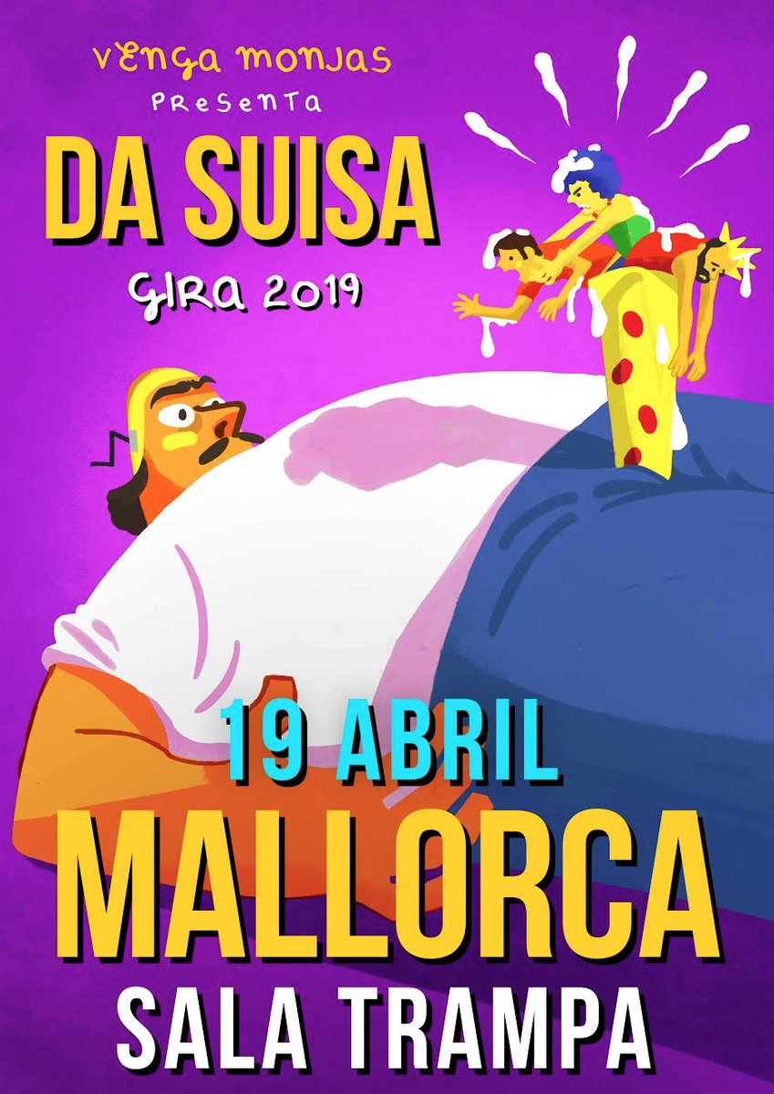 vengamonjas's tweet photo. PALMA! Abrimos venta para el DA SUISA LIVE en #SalaTrampa el 19 de abril https://t.co/MXsO5DFppT Show isleño 🌴 https://t.co/eC5zdSAxhz