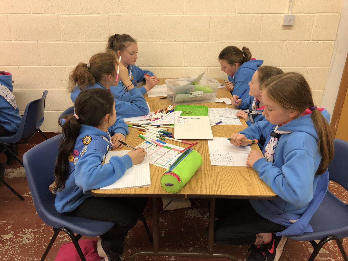 Blueway Guides working through the Nuclear Shelter exercise. #IGG #BluewayGuides #BluewayGirlGuides #Leitrim #IrishGirlGuides