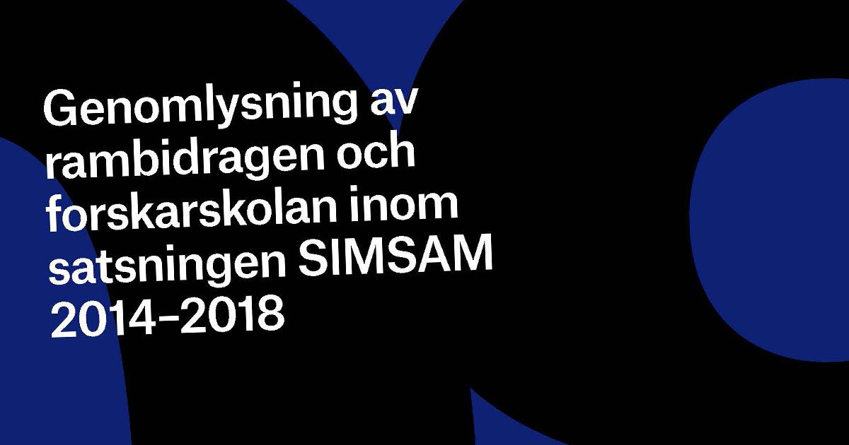 Vetenskapsradet's tweet photo. Ny rapport! Genomlysning av rambidragen och forskarskolan inom satsningen SIMSAM 2014–2018 https://t.co/3E295UwqYV #SIMSAM #registerforskning https://t.co/DFwAuksKmN