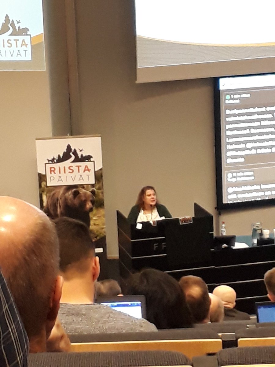 virpi_alenius's tweet image. #LukeResearch 
@HolmalaKatja #Riistapäivät Susipannoitusten tilannekatsaus. MMM rahoittaa myös länsisuomeen susimerkintää.