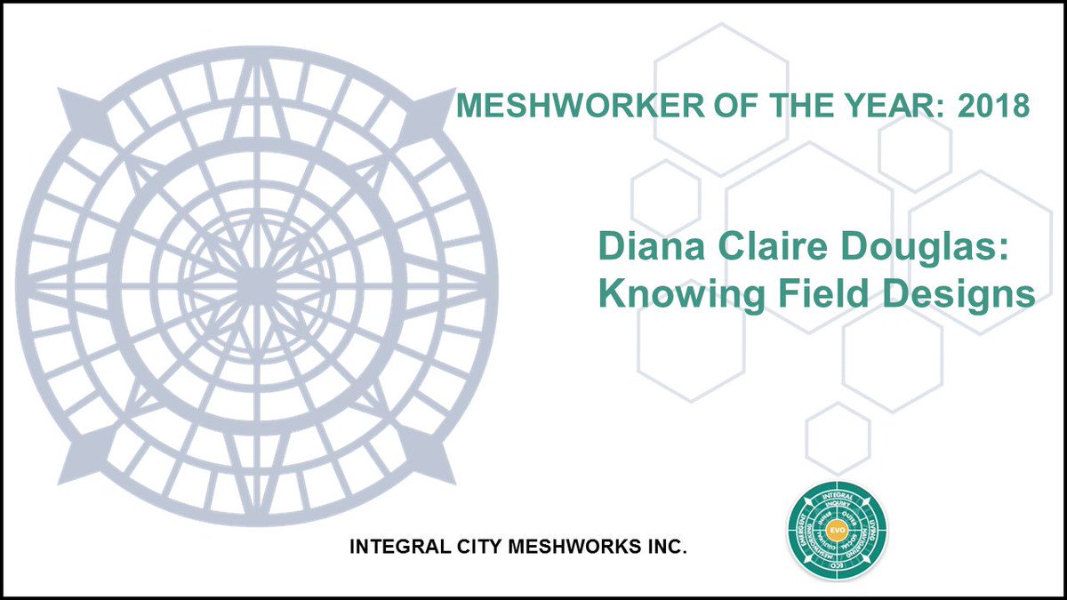 integralcity's tweet photo. #integralintel #meshworkingintel Celebrating our Meshworker of the Year 2018: Diana Claire Douglas of Knowing Field Designs https://t.co/9uGICF56Qt