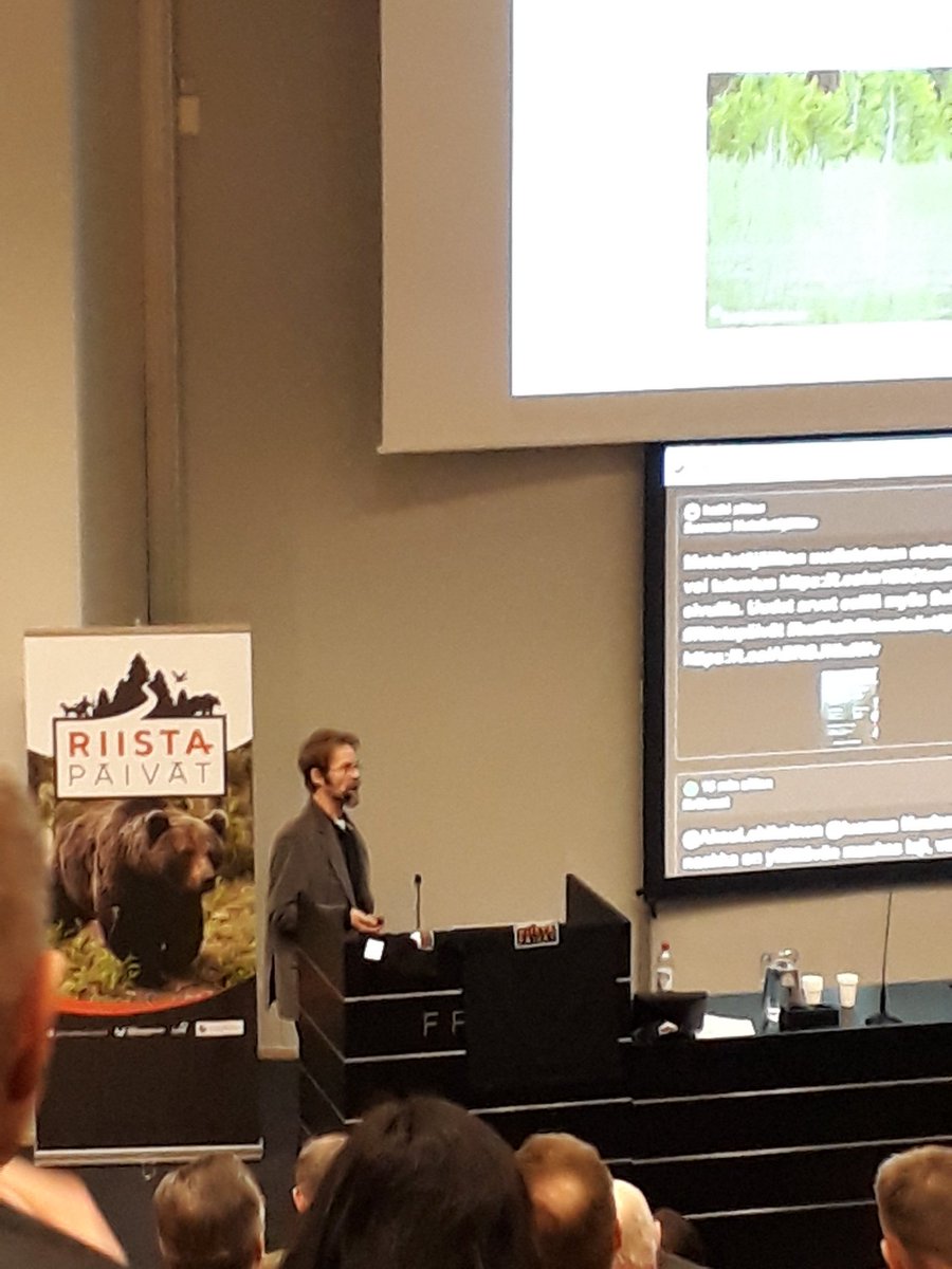 virpi_alenius's tweet image. #LukeResearch Hannu Pöysä kertoi järvikortteen vaikutuksesta haapanakannan laskuun #Riistapäivät .