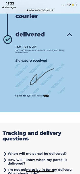 Hi @Hermesparcels... do all your drivers sign on behalf of the recipient? I’d prefer to sign for parcels