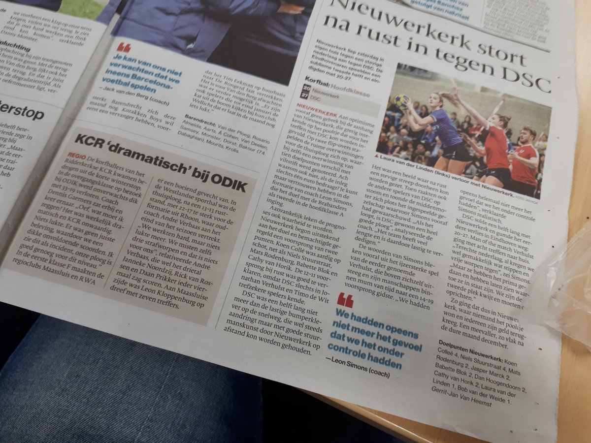 Daar lees je dan @RDHoekscheWaard voor.... waar is het verslag van de #topper tussen @Korbatjo en @ckcado ?? #gemistekans