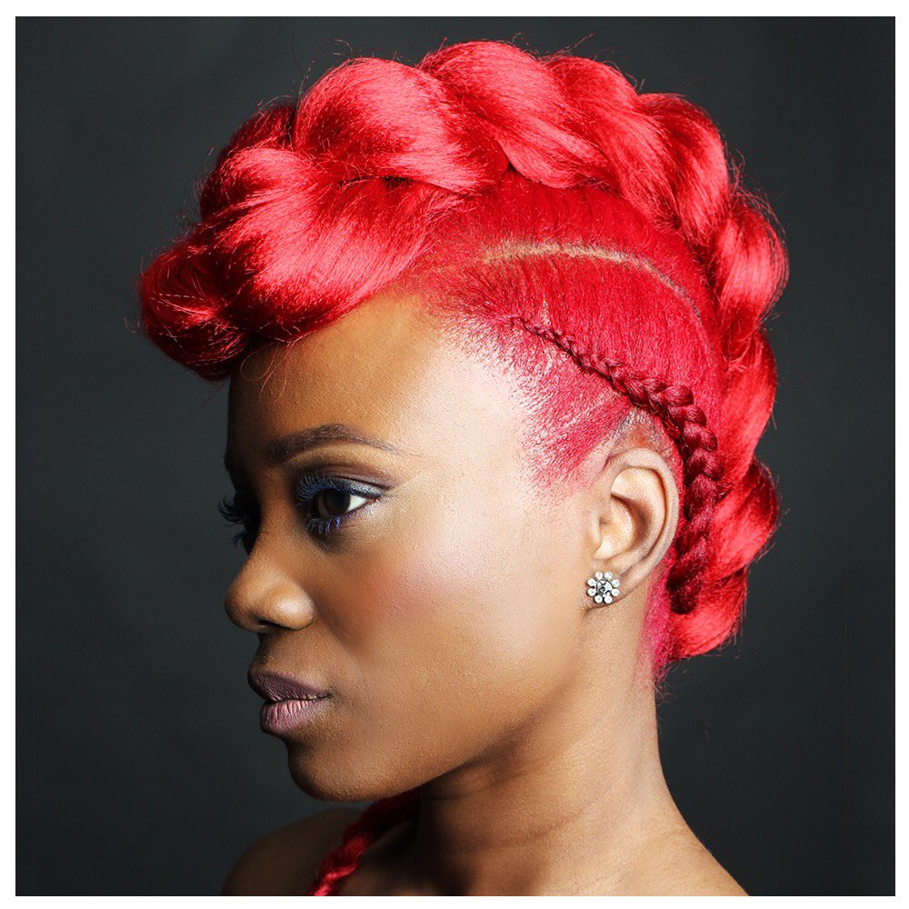 Loving this incredibly vibrant up do #hairspiration ❤️❤️💁‍♀️ #hair #beauty #platt #hairstyle