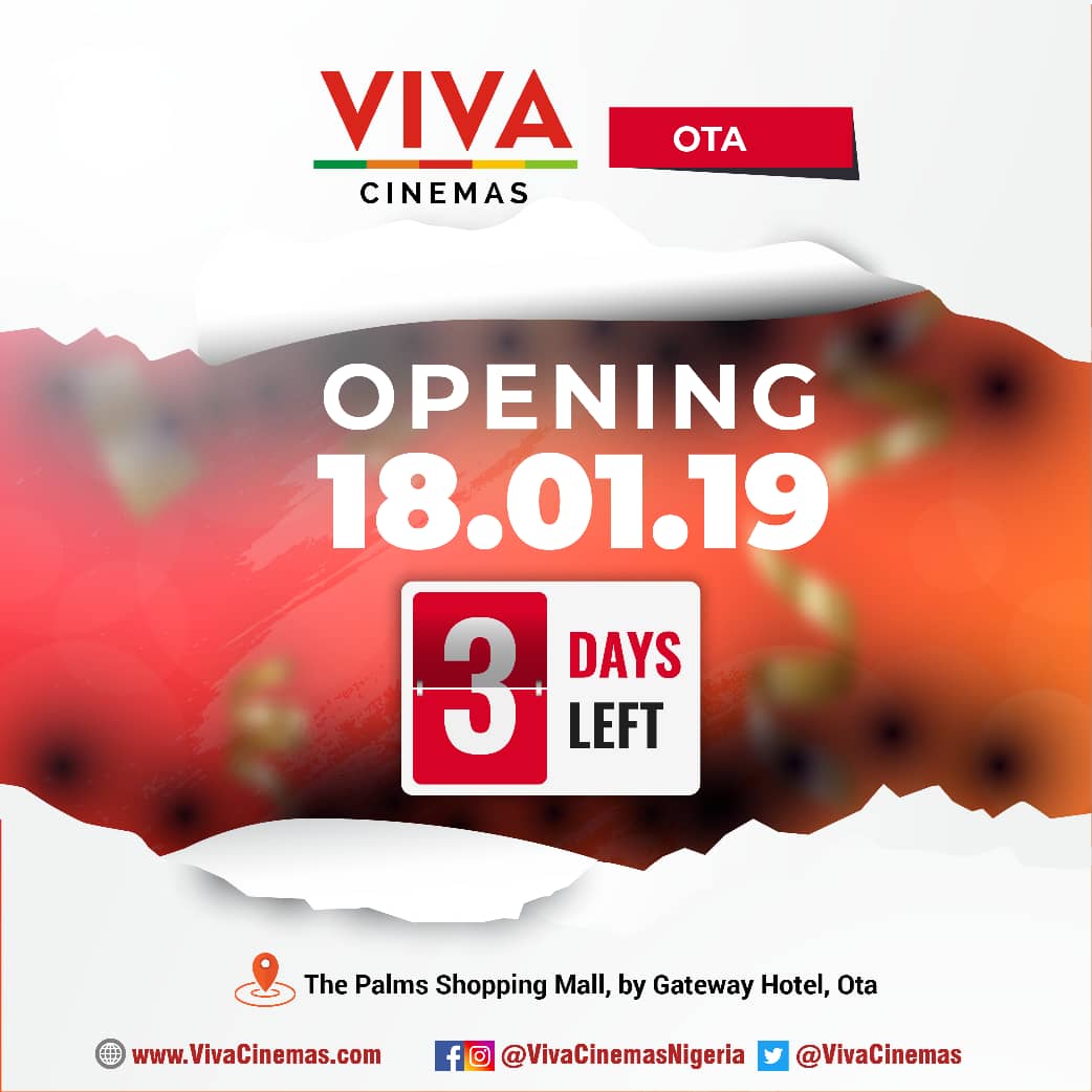 jayenetworks's tweet photo. And now, 3 days until...

Ota is now VIVA-fied! World class cinema experience in our city. I am so excited, I want to give 2 people tickets to come see a movie with me. I will give the tickets tomorrow morning. I can't keep calm.

#TheJayeNetworks #VivaCinemas #VivaCinemasOta https://t.co/f034G8rmtc