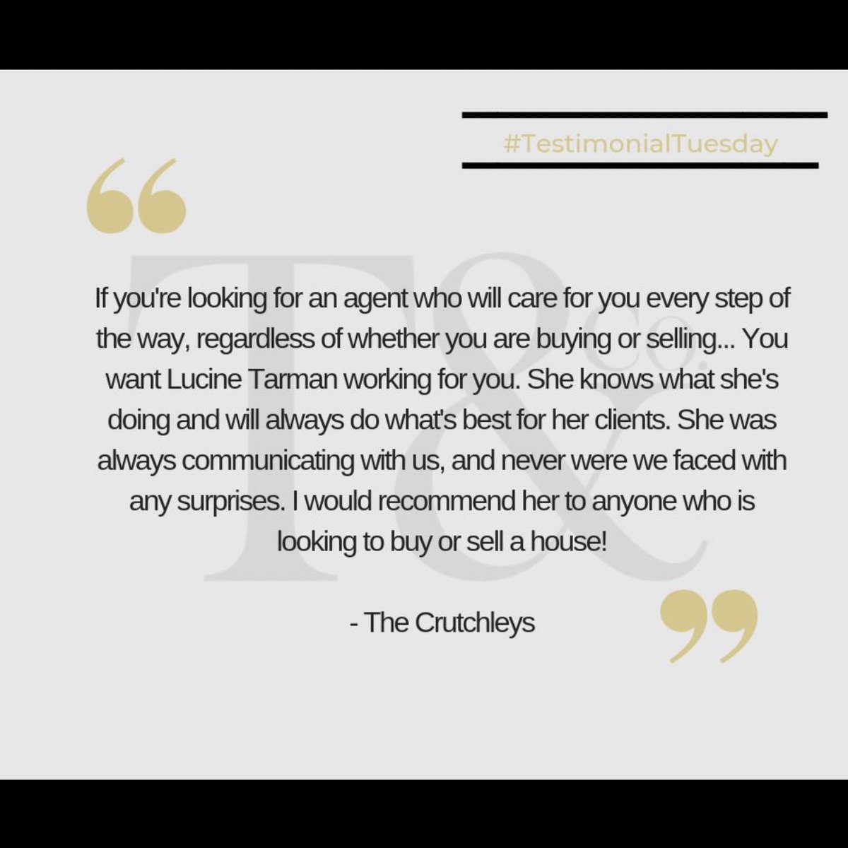 LucineTarman's tweet photo. So grateful. π
#TestimonialTuesday #RealEstate #Birmingham #TandCo #TarmanCo https://t.co/3bIwEwNOFJ