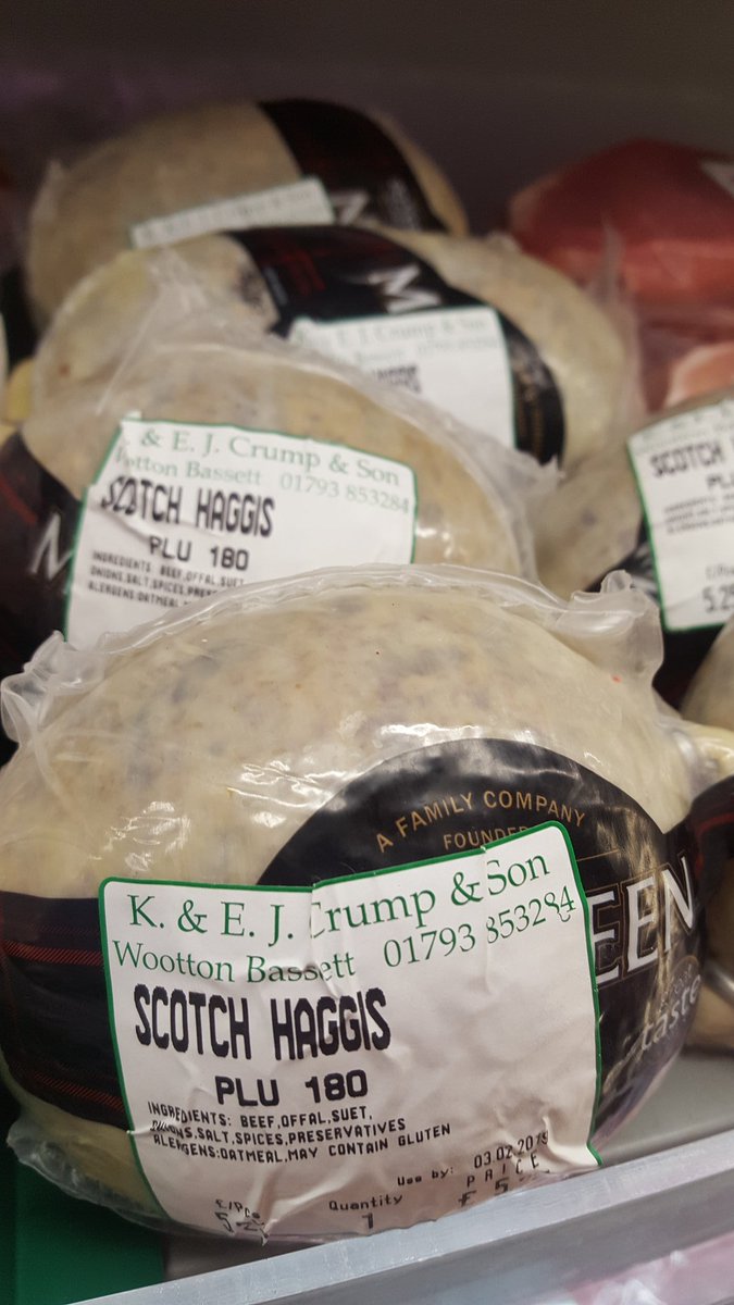 CrumpButchers's tweet photo. Burns Night is coming up on Friday, 25 January!

And as the great Rabbie Burns would say...

'We hae meat, and we can eat

Sae let the Lord be thankit!'

☑️ Haggis
☑️ Scotch Pies
☑️ Black Pudding
☑️ Andy in a kilt!

#burnsnight #haggis #crumpbutchers https://t.co/pgMg2VPPaz