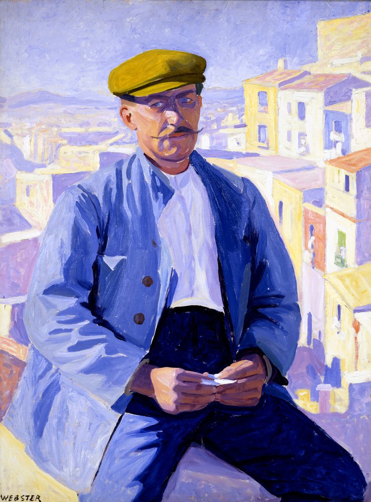 E. Ambrose Webster, (1869-1935) 'MY FRIEND, ST. PAUL, FRANCE' 1921, oil on canvas, 40 x 30 inches. 
#driscollbabcock #driscollbabcockgalleries #americanpainting #historicalpainting #art #arthistory #hipster #mustache #mustachewax