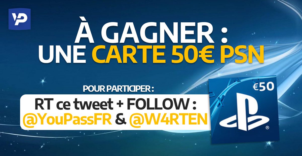 YouPassFR's tweet image. #Concours Une carte PSN 50€ à gagner 😱
Pour participer : 
- RT ce tweet
- FOLLOW : @YouPassFR &amp;amp; @W4RTEN 
Tirage au sort le 22/01 💥

Comment utiliserez-vous cette carte PSN ? 😏