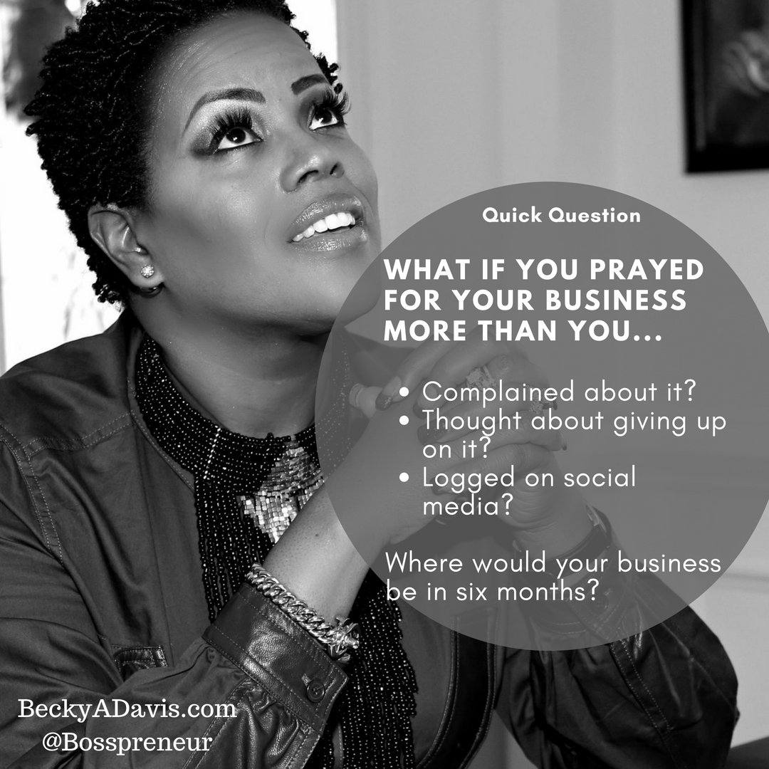 Bosspreneur's tweet photo. What would happen if you prayed for business? What would happen if you believed what you prayed? Give it a try. If you have already, share your experience in the comments.
#bosspreneur #isupportHERmovement #colacola #40DPB #wb2wb #godsgirl #bosspreneurbreakfast #mvpwork https://t.co/o02QzUAGiG