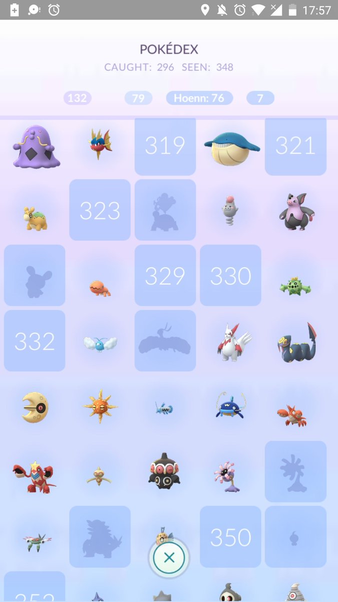 Dacian171607 on X: This is my #Hoenn #pokedex before the event starts.All  of the Pokemon that I have in the Hoenn dex that can be caught in the wild  were caught in