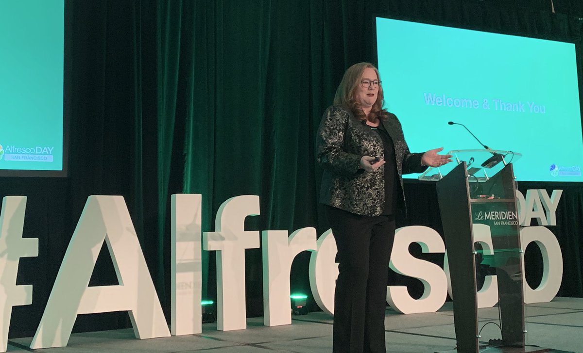 <a href="/Alfresco/">Alfresco</a> CEO Bernadette Nixon kicks off our conference in #SanFrancisco... “our innovation is all about making your lives easier” #ECM #BPM #informationgovernance