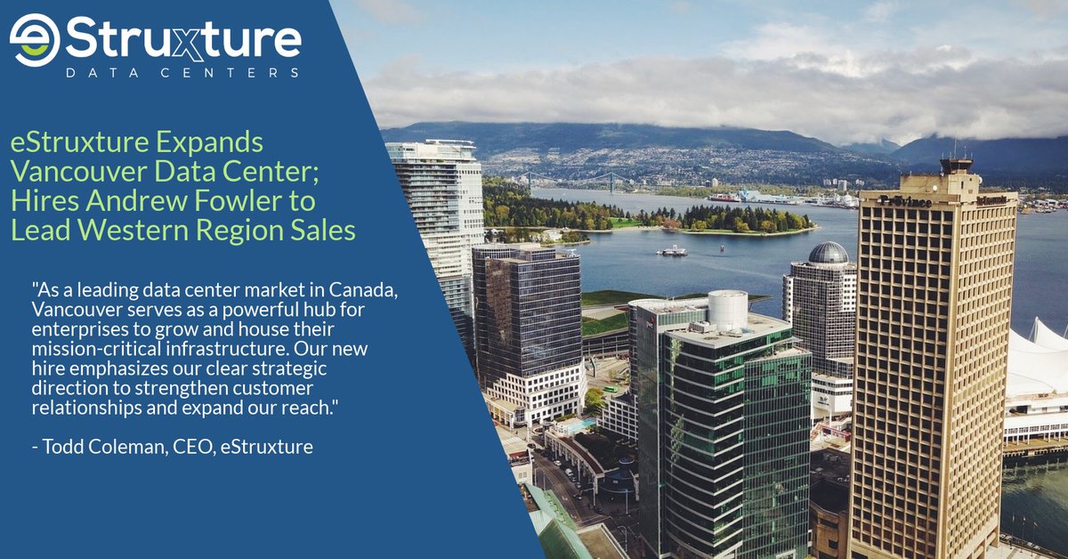 estruxture's tweet photo. We’re expanding our VAN-1 #datacenter and bringing on Andrew Fowler to manage our western sales. #telecoms https://t.co/gS0RN1nsVL https://t.co/HgyAsg0H1Y