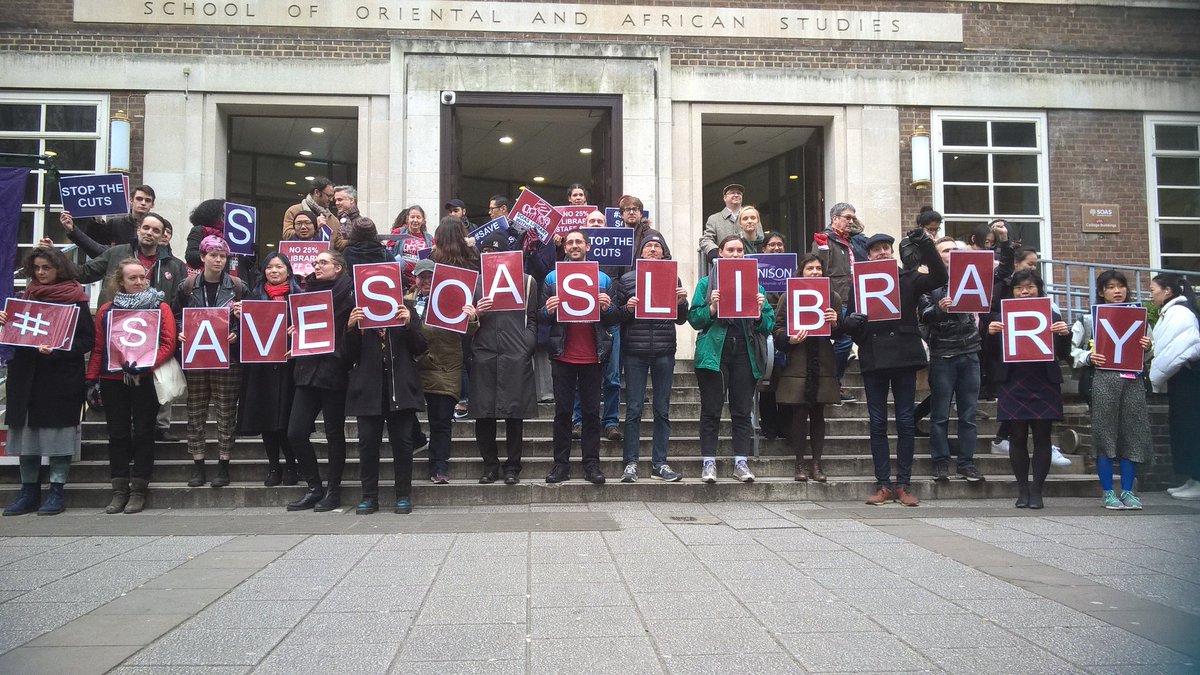 SaveSOASLibrary's tweet image. Our #SaveSOASLibrary rally finishes on a strong statement, supporting the fight against draconian cuts to all SOAS professional services