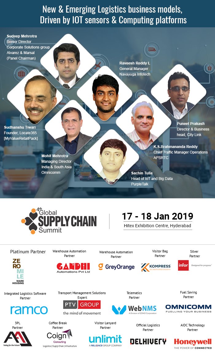Understand the New &amp; Emerging Logistics Business models, Driven by IOT sensors &amp; Computing platforms from our Expert Panelist 
<a href="/OmniCommSystems/">OmniComm Systems</a>  #gls2019 #logistics #supplychain #transportation