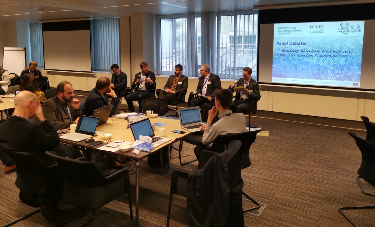 'Upscaling #Hydrogen Gensets in European Cities', workshop organized by ICLEI. #Hydrogen is used for #generation and #storage with success. 'The technology is there!', Alexandru Floristean, @EnergyEurope.
Interesting to @EuropaRUP, including #Azores.
See: everywh2ere.eu/project-news/