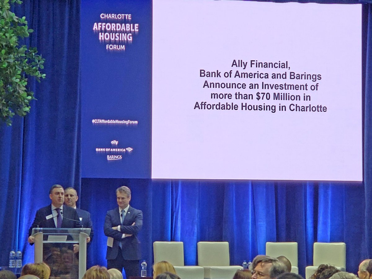 Big news for Charlotte today...<a href="/BankofAmerica/">Bank of America</a> <a href="/Ally/">Ally</a> and <a href="/Barings/">Barings</a> partner to announce investment of more than $70 Million for Affordable Housing in Charlotte #CLTAffordableHousingForum