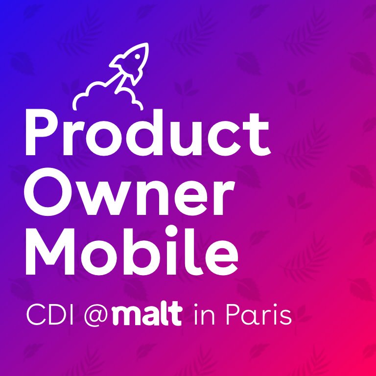 Concevoir les 1ères app mobiles de Malt pour simplifier la vie des free, ça vous parle ? Malt recherche son Product Owner Mobile !!! Par ici : lnkd.in/dywN6rF