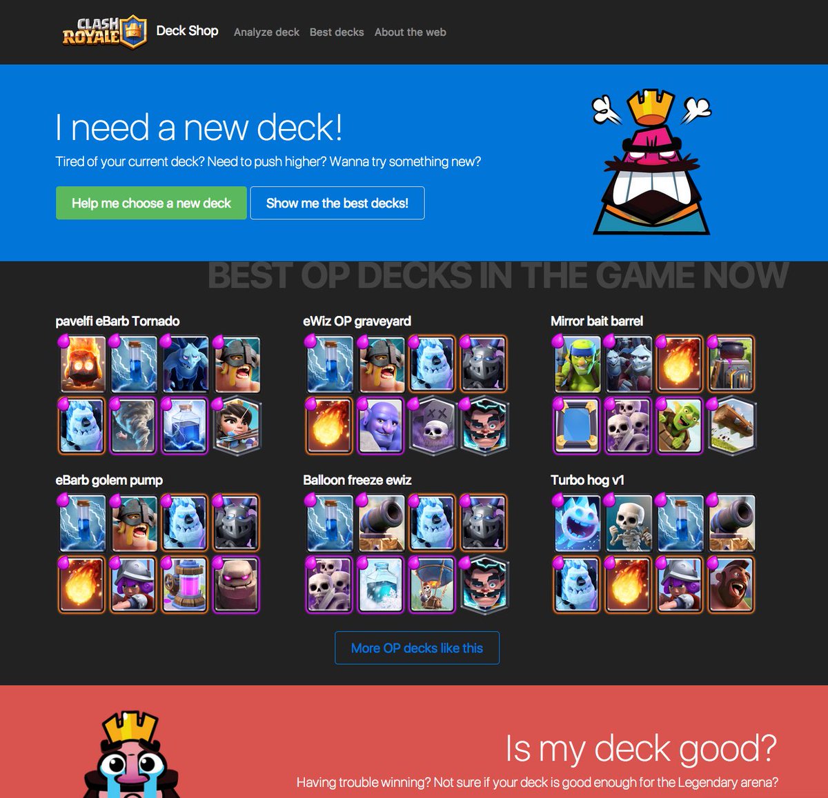 Deck Shop for Clash Royale