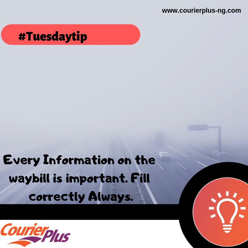 Fill your waybill with the correct information,Always.
#cplusquotes #deliveryinnigeria #courierplus #tuesdaytips