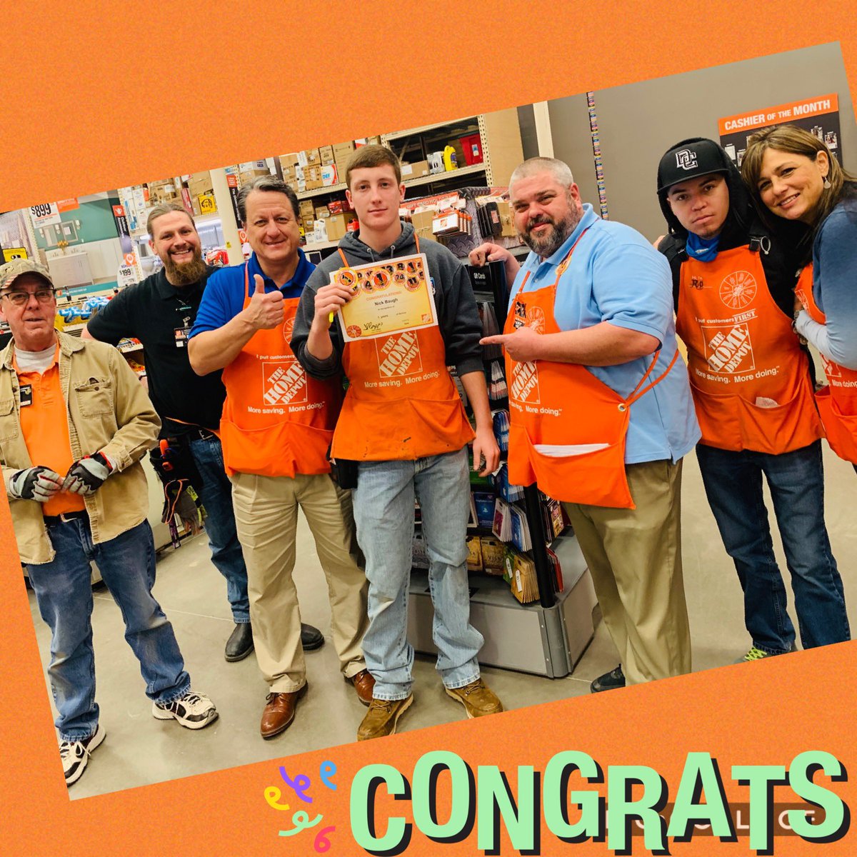 THD_Roanoke_TX's tweet photo. Happy 1 Year Anniversary to Nick!  Congratulations! @timpcapps @KerryShisler @CarpenterTrina1 @todda113 https://t.co/0ZRxCULfV7