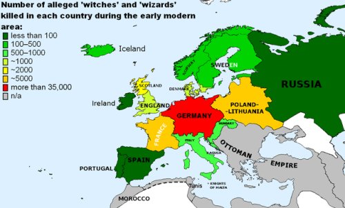 Wo sind die meisten "Hexen" verbrannt worden? So deutlich hab ich es noch nicht gesehen.