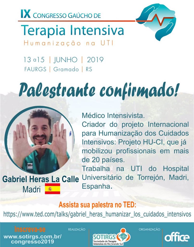 Sotirgs's tweet photo. Gabriel Heras. Referência mundial em humanização de cuidados intensivos. Palestrante confirmado no Congresso Gaúcho. https://t.co/n0HgypYUmd