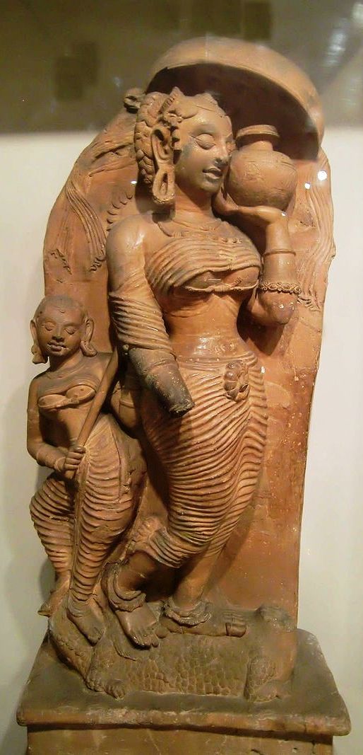 The sculpture of Goddess Ganga.
c. 5th century CE , #GuptaEmpire.
Place of Origin: Bareilly, Uttar Pradesh
Materials: Terracotta
Dimensions: Ht: 172 L: 74 W:40 cm.
Acc. No. L.2
#GodInMuseum