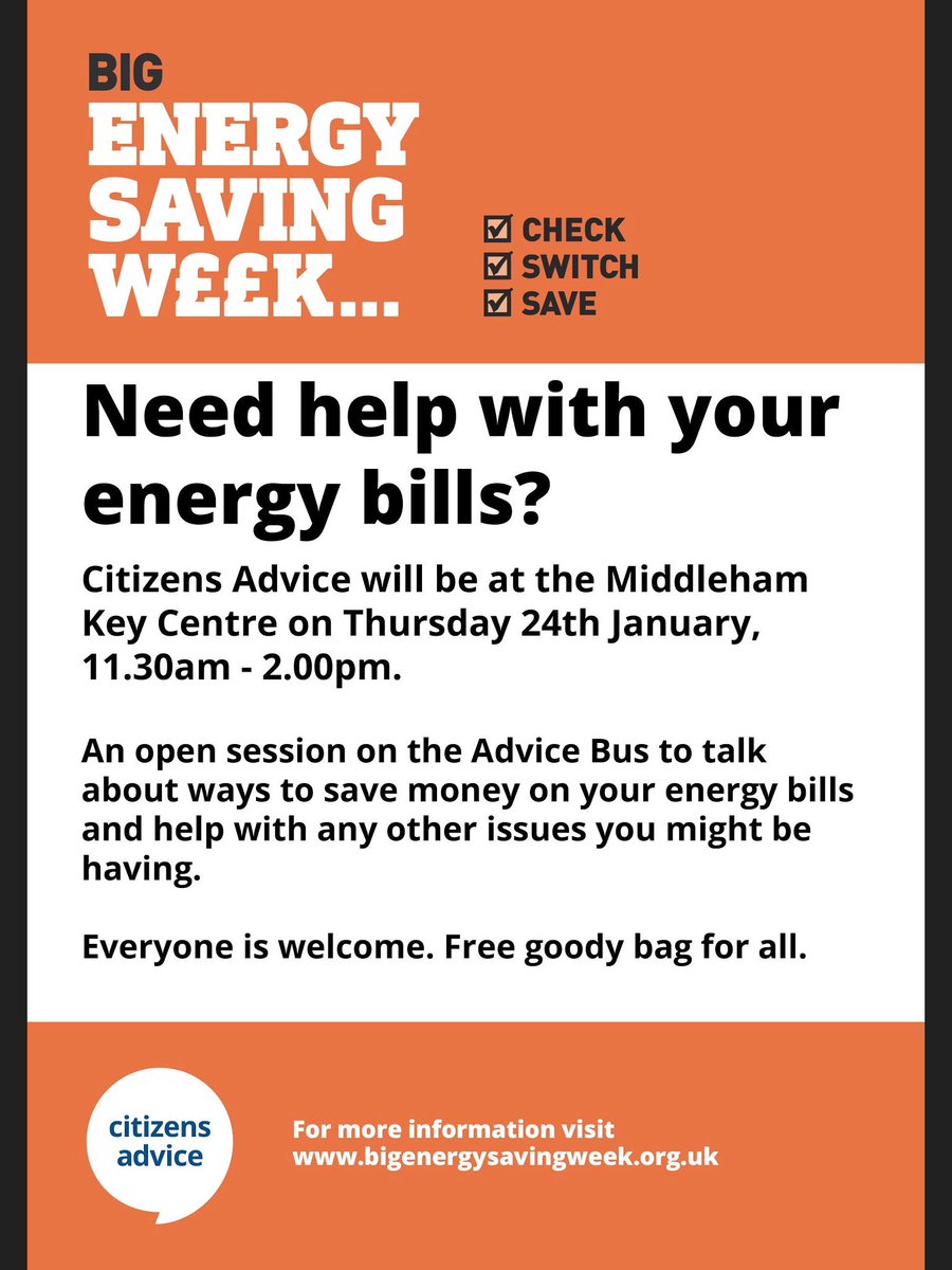 CANorth_Yorks's tweet photo. We will be at Middleham Key Centre on Thursday 24th January between 11.30am and 2pm hosting an open #EnergyAdviceSession on our #RuralAdviceBus. Free goody bag for all that attend @MiddlehamKey @RichmondshireDC @richmond_today @LeyburnEvents #busontour #CharityTuesday https://t.co/xGD9Y44GQ0