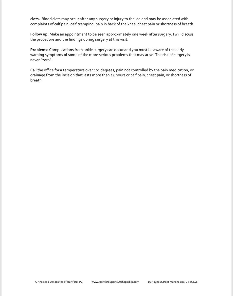 Flazzaraville's tweet image. Here is a step by step #postoperation process on #anklearthoscopy including what to do regarding activity, dressing, driving, medications, follow up and potential complications.

buff.ly/2QN3TXl